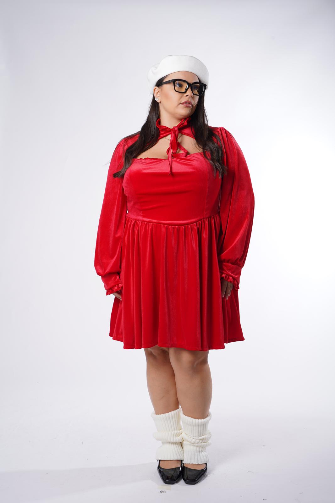 Dress In Velluto Cleide Rosso