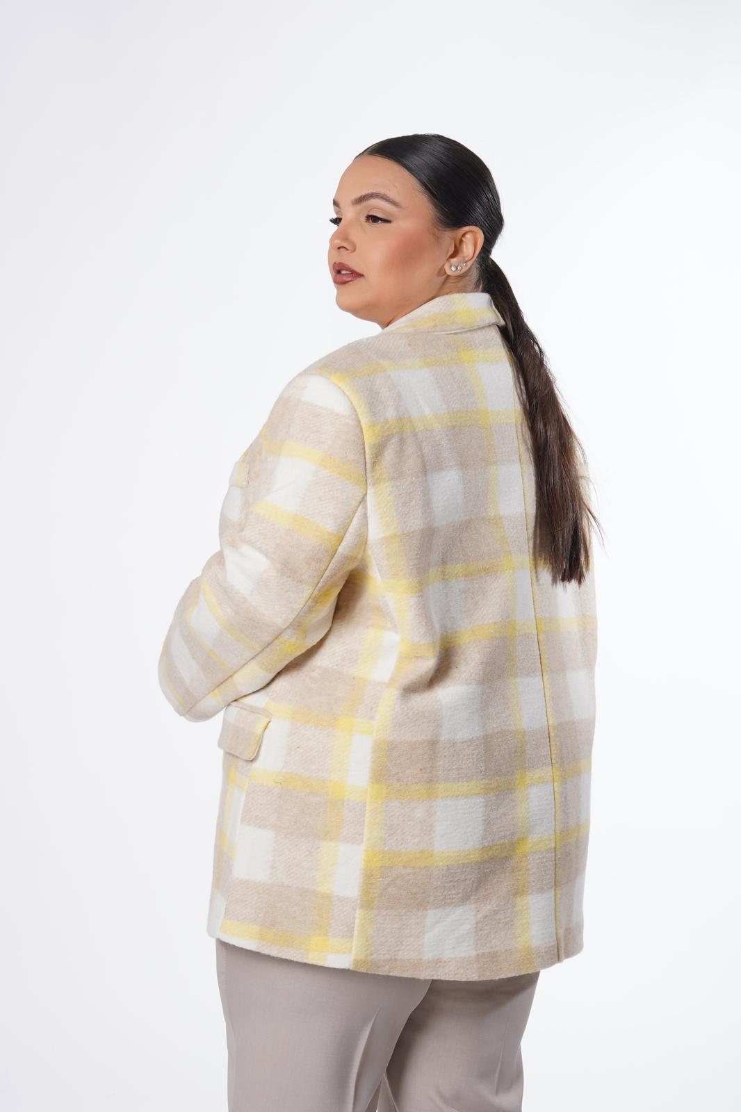 Giacca coat quadri beige