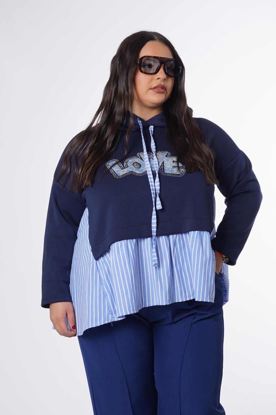 Felpa Gresia love blu