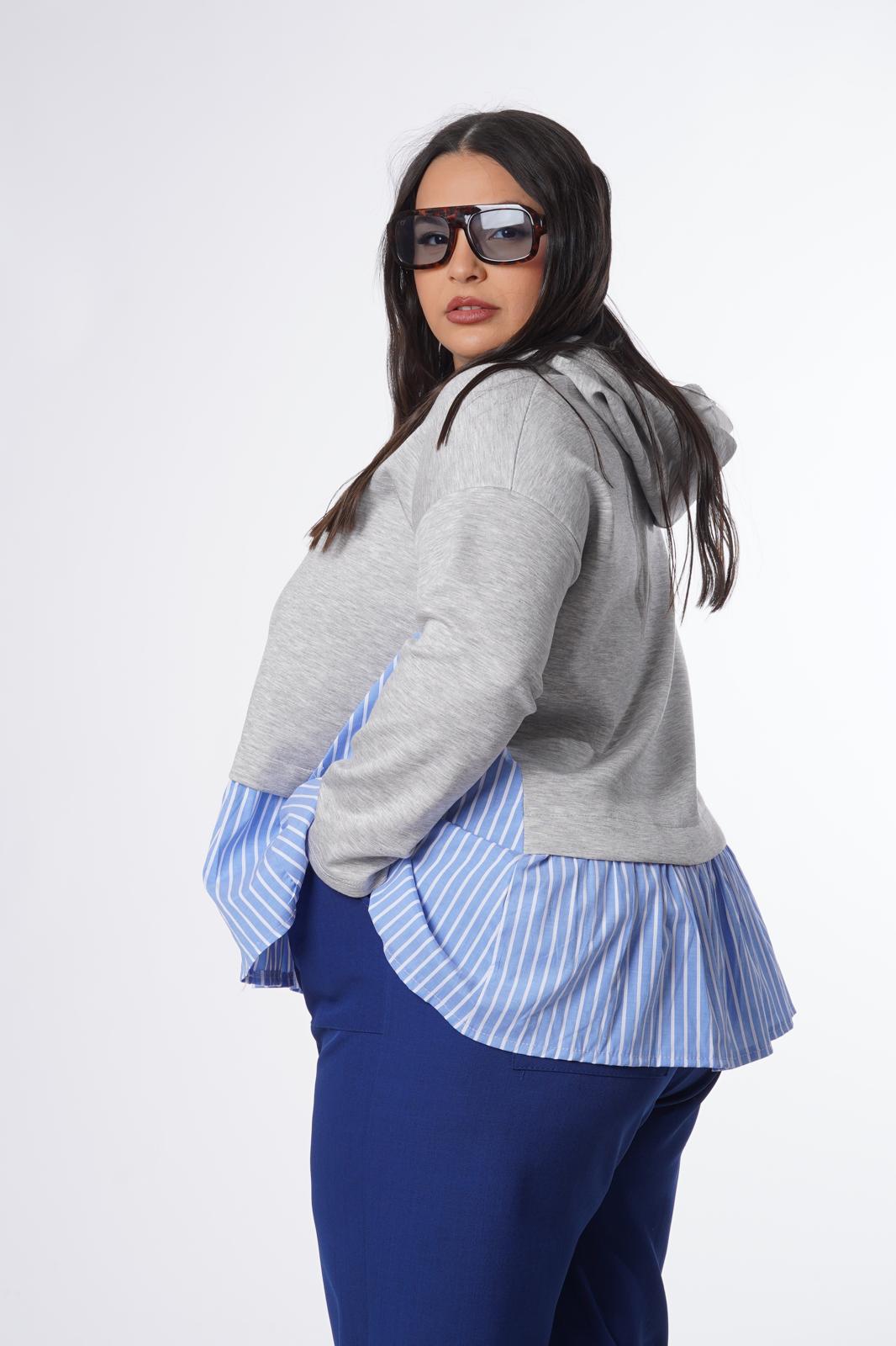 Felpa Gresia love grigio