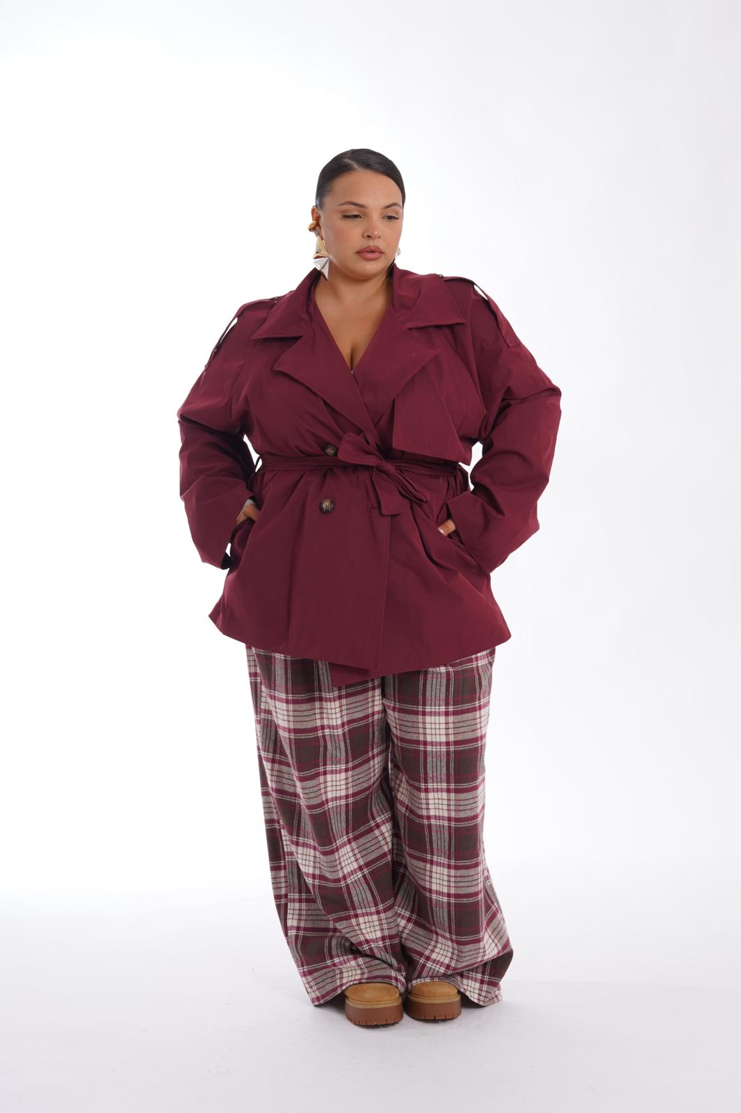 Pantaloni a quadri miss rosa