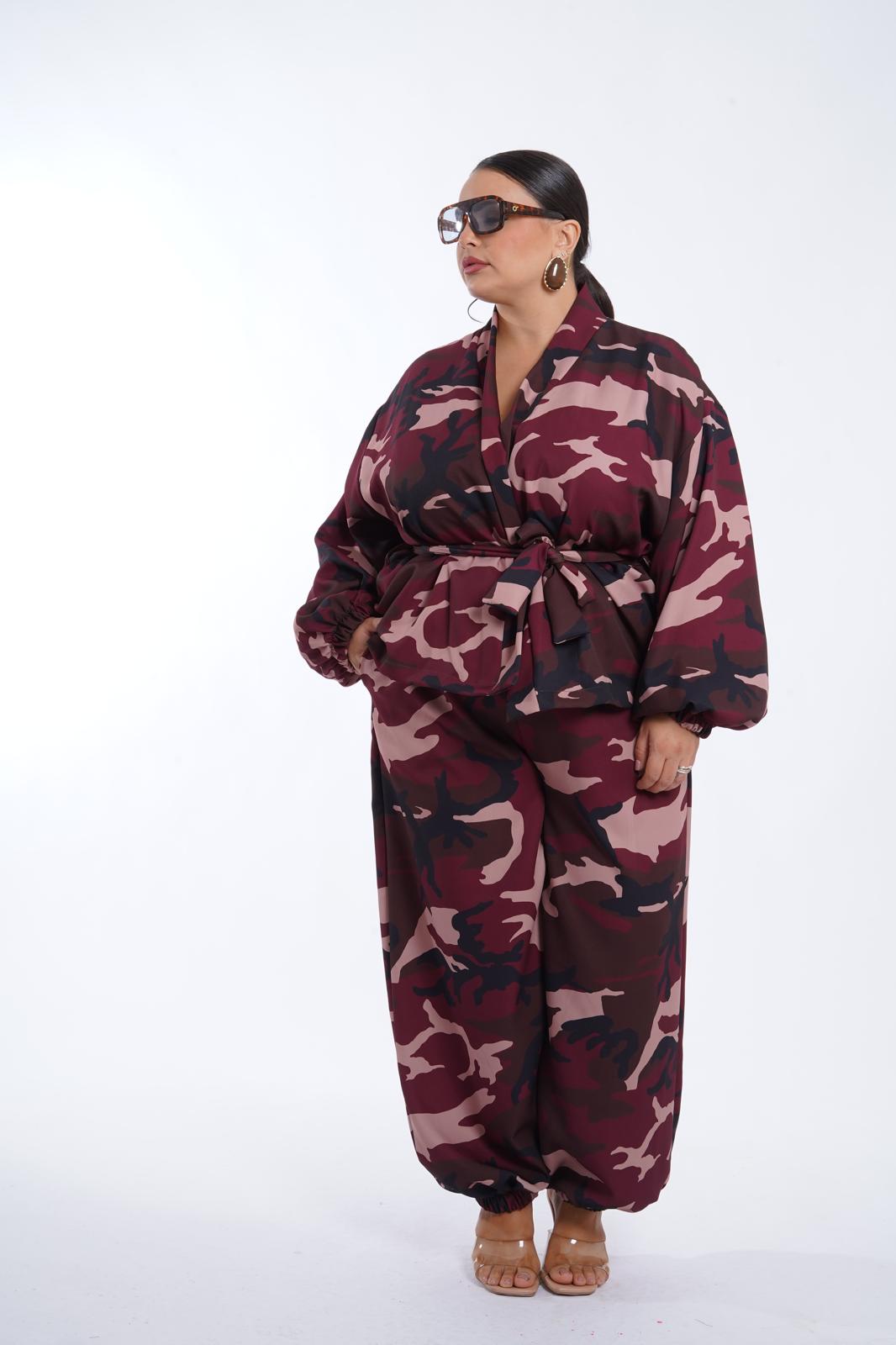 Pantalone mimetico bordeaux