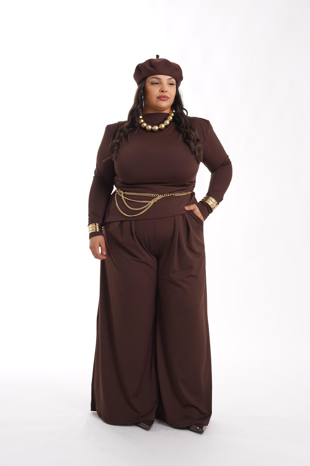 Coordinato Naomi in lycra 18 marrone