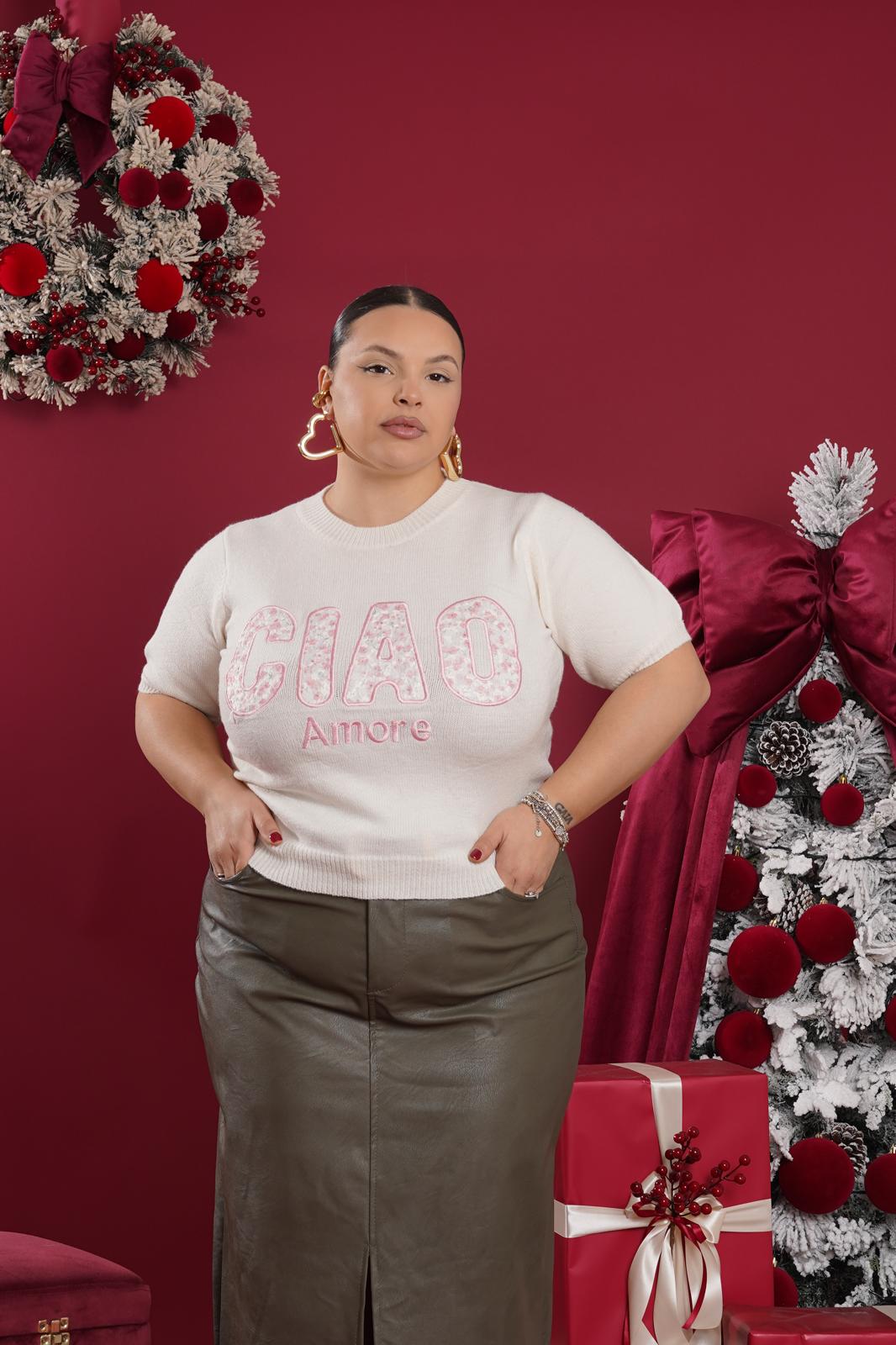 Maglioncino "Ciao Amore" bianco