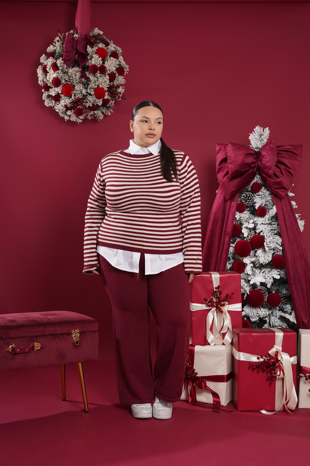 Coordinato Candy a righe panna