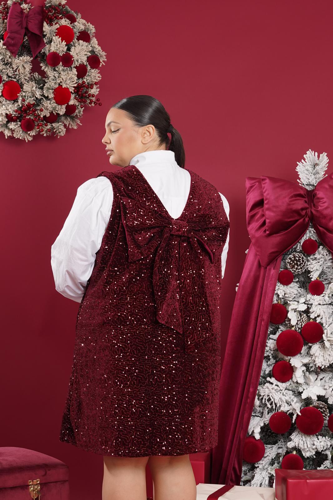 Dress Paillettes Ylenia bordeaux