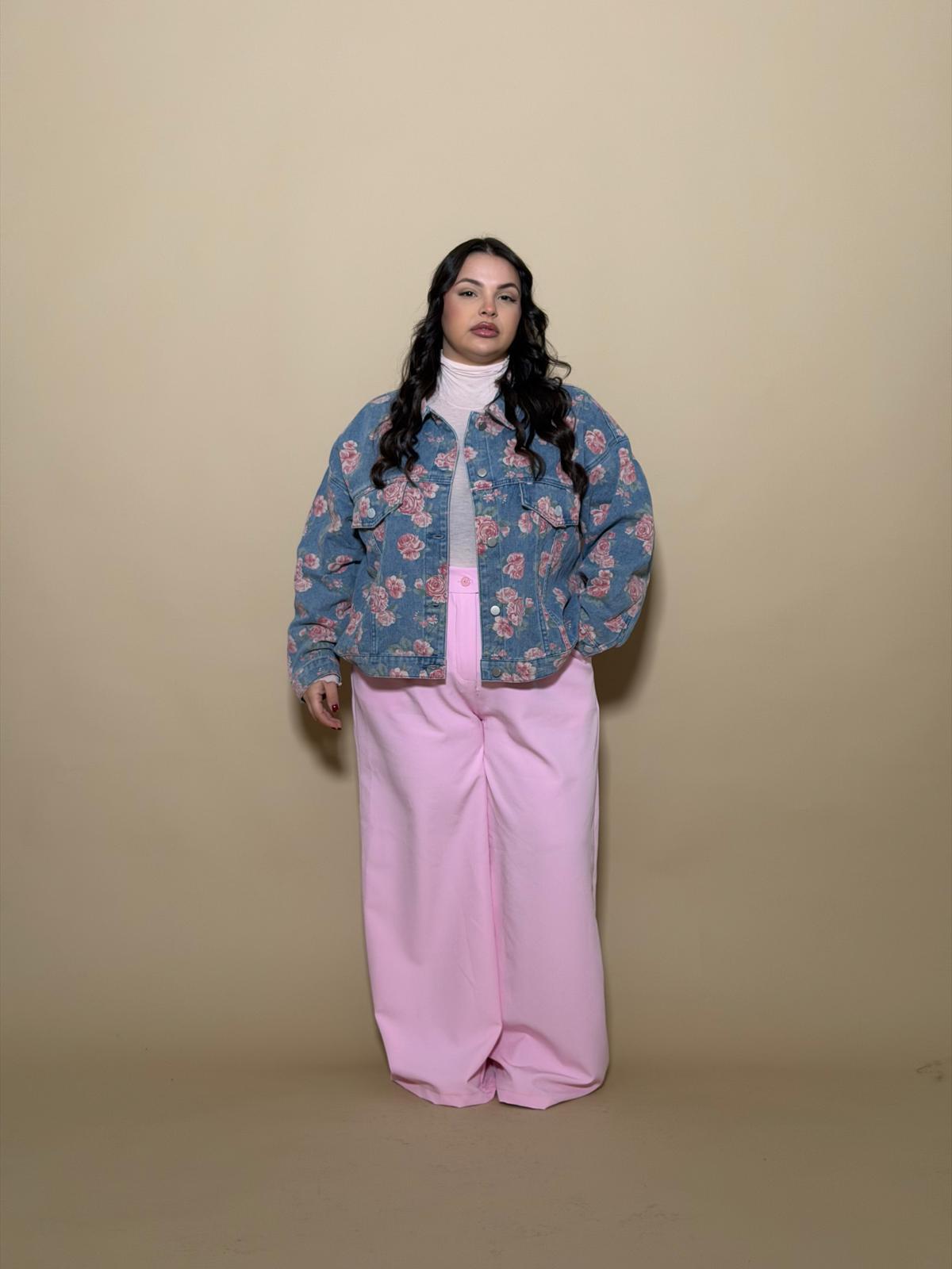 Jacket in Denim Roses