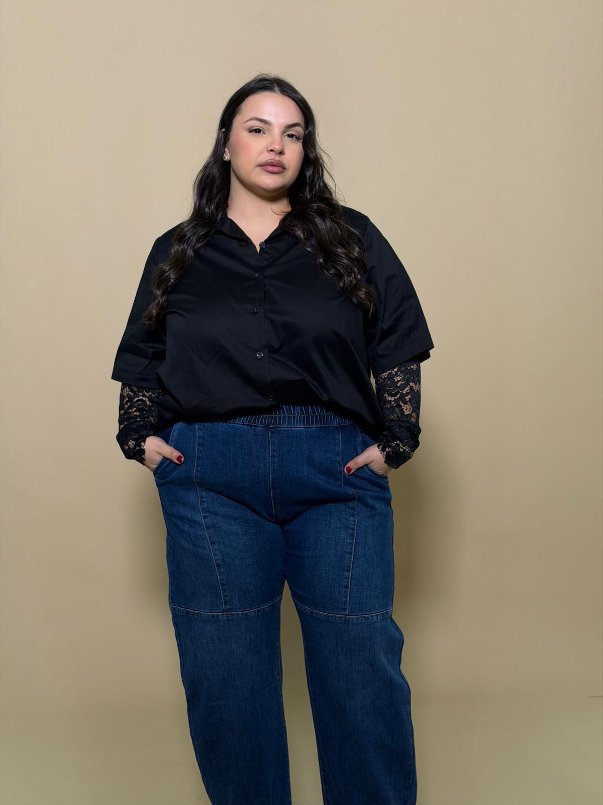 Camicia Merletto nera