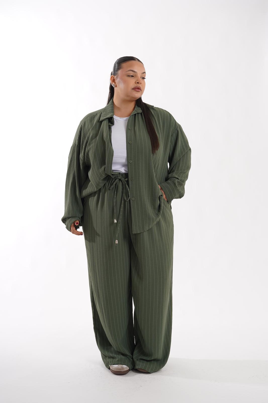 Coordinato gessato Venere verde