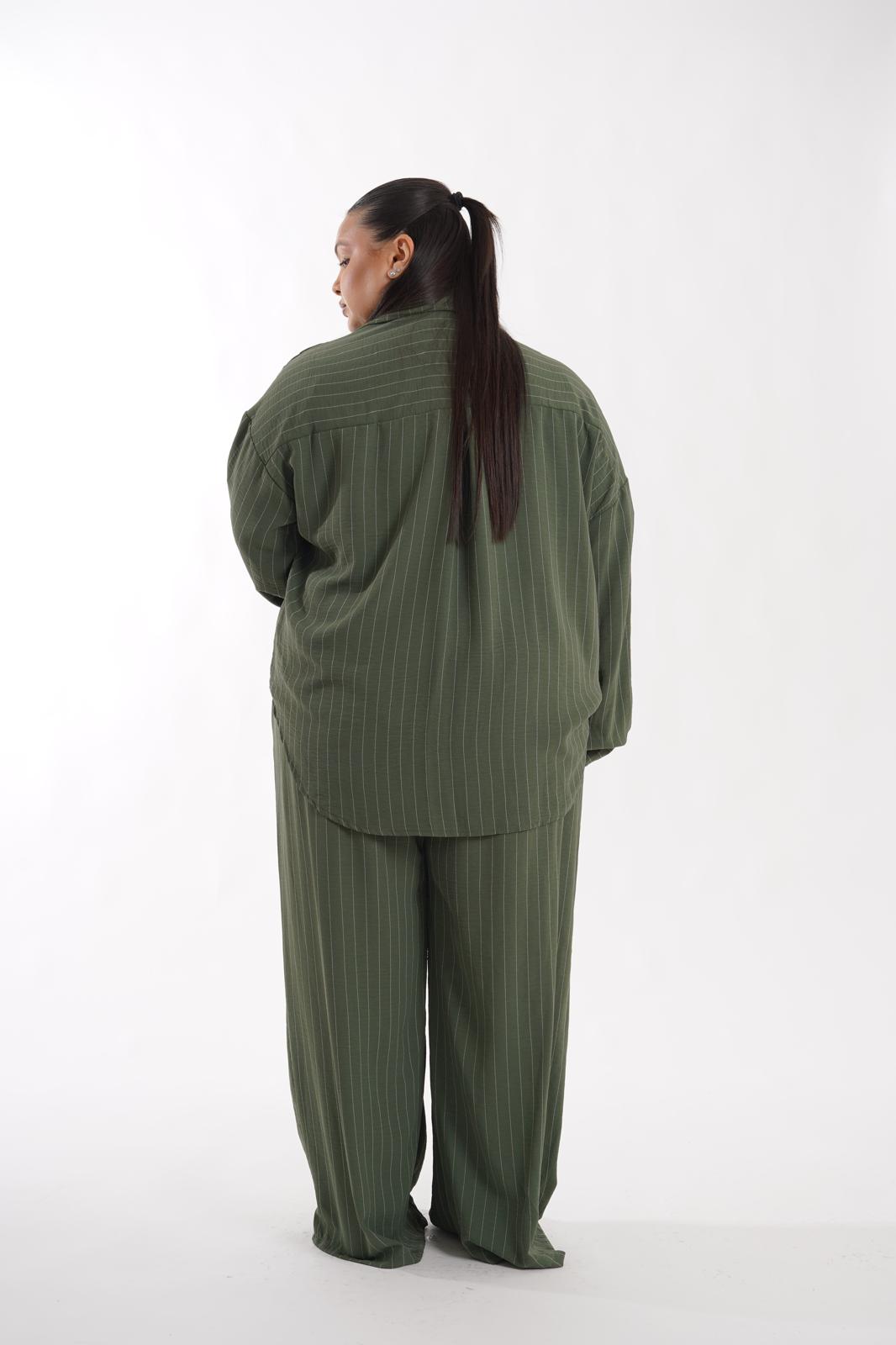 Coordinato gessato Venere verde