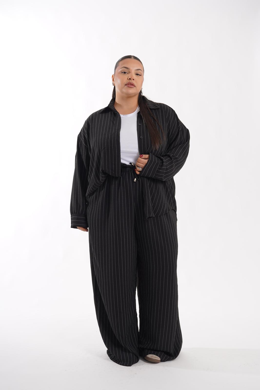 Coordinato gessato Venere nero