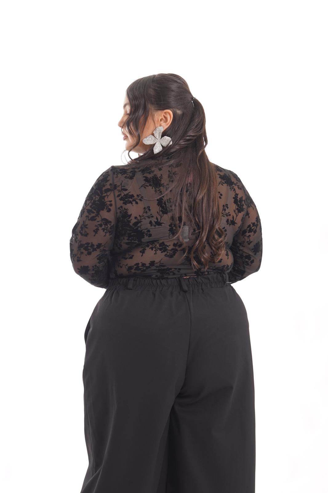 Body Trasparente Con Fiori B014