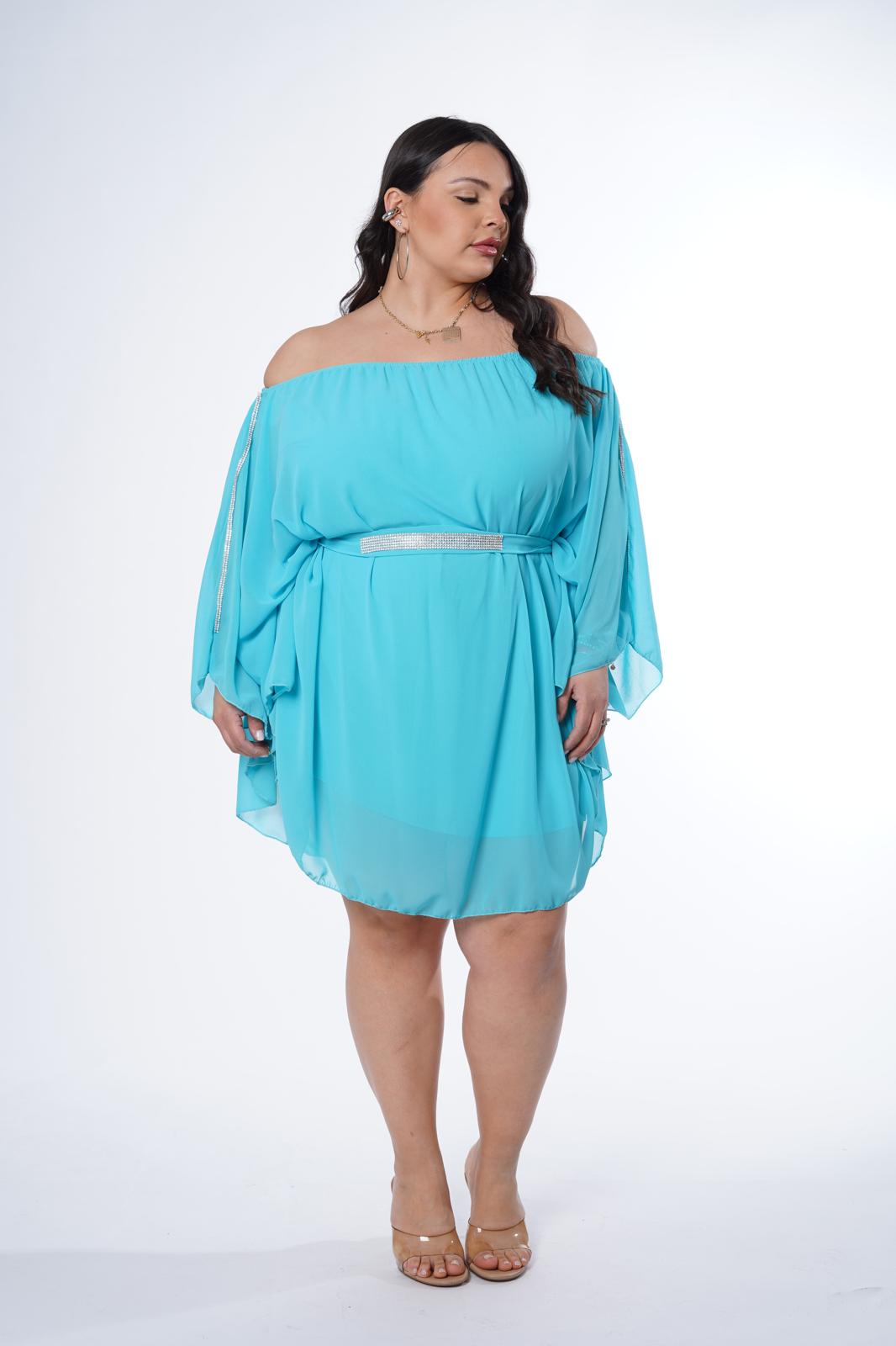 Blusa\mini dress elegant shine tiffany