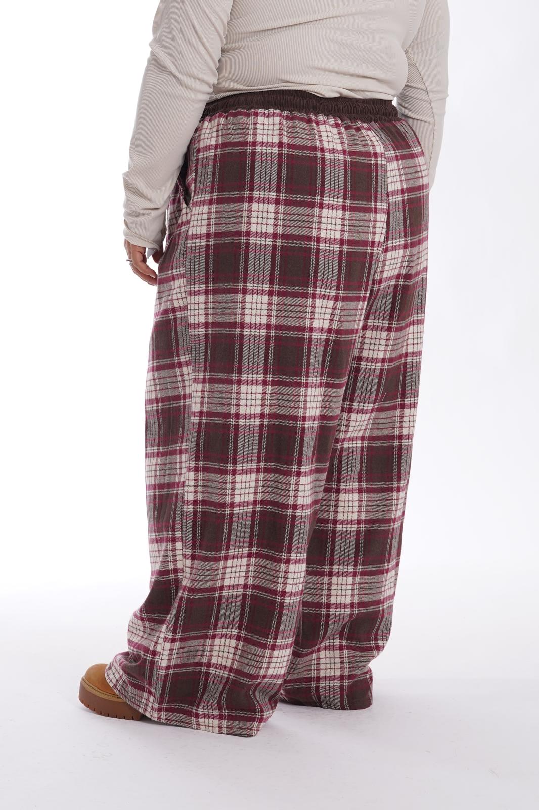 Pantaloni a quadri miss rosa