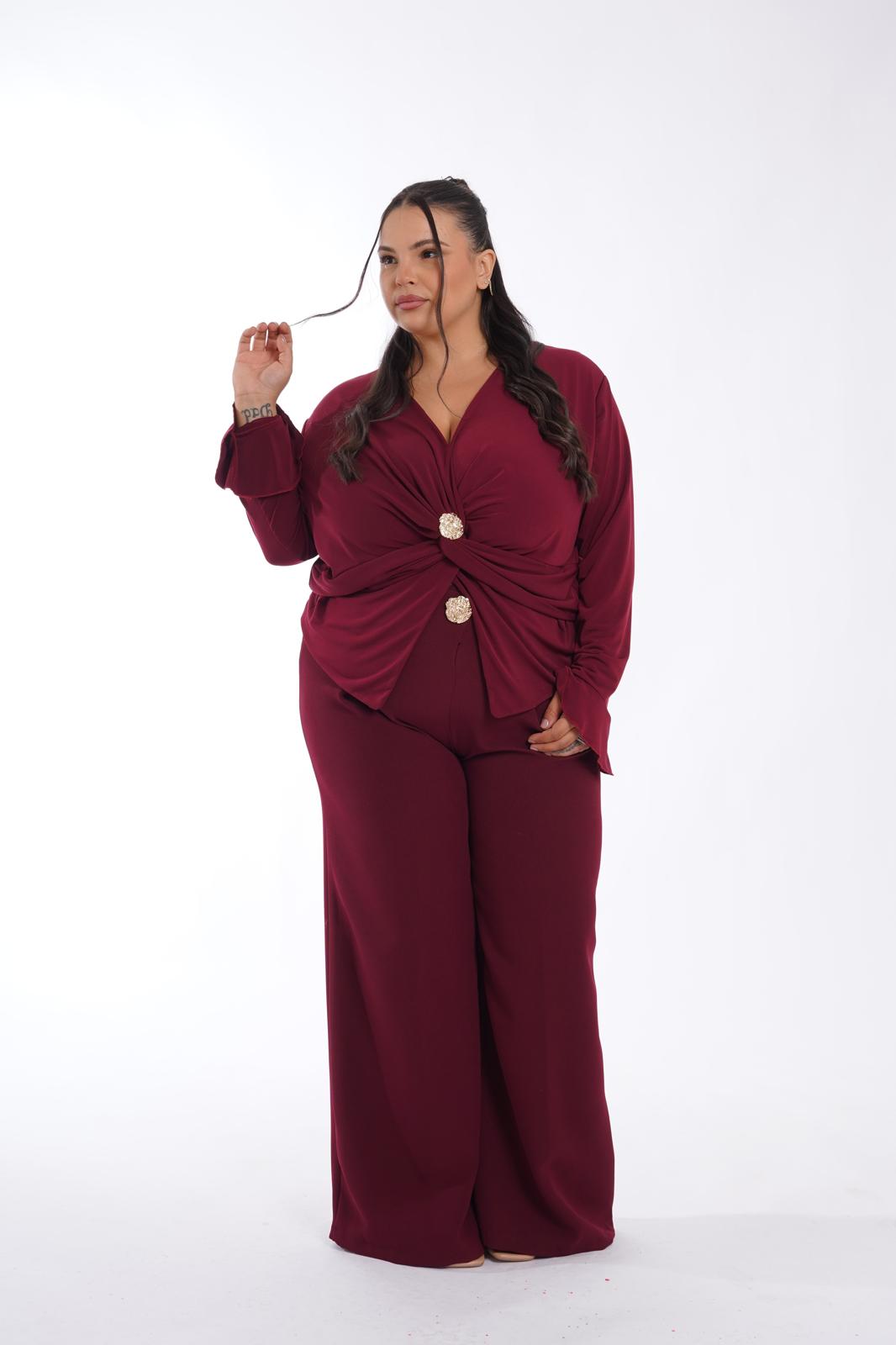 Pantalone classico Vera bordeaux