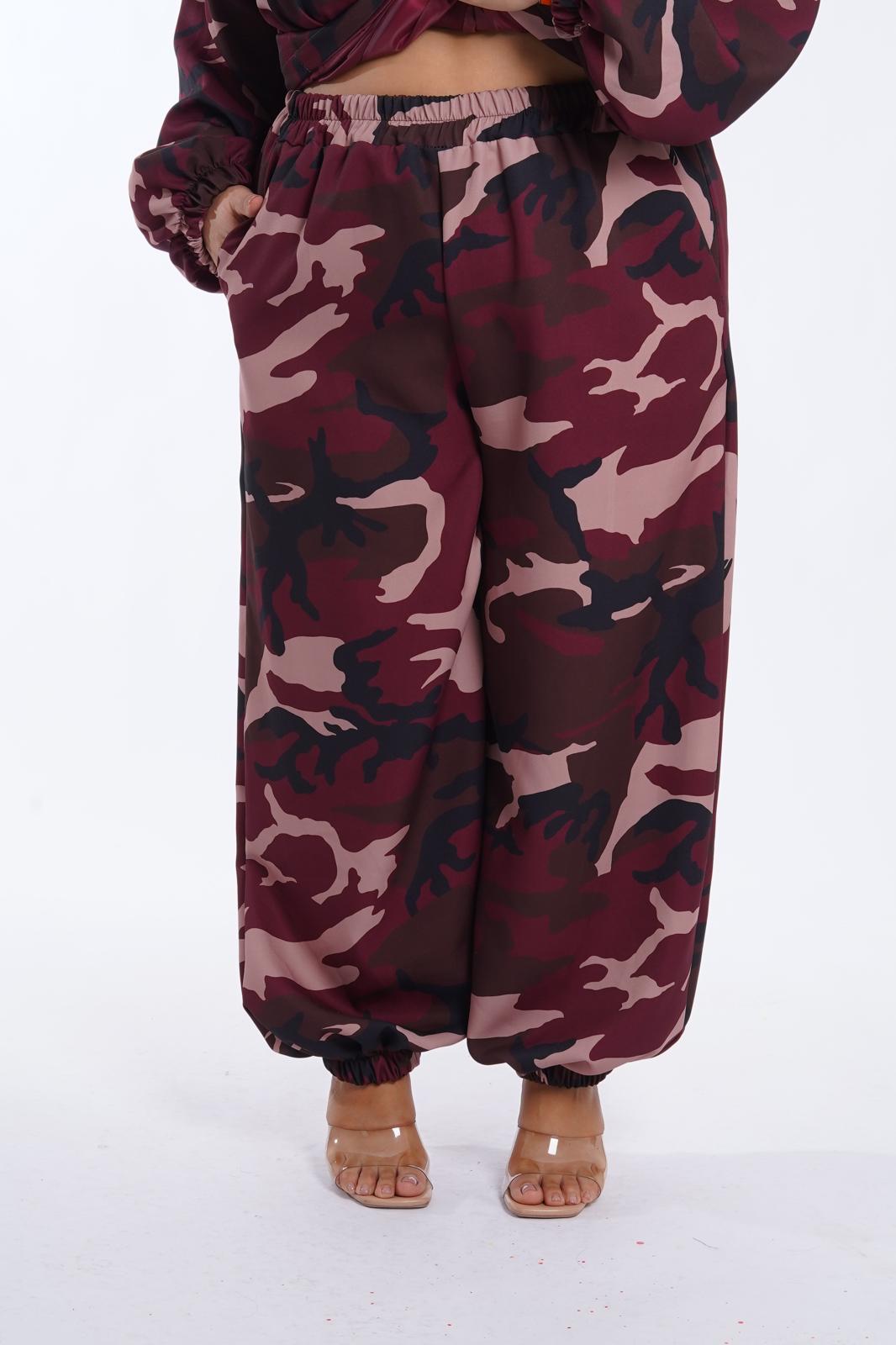 Pantalone mimetico bordeaux