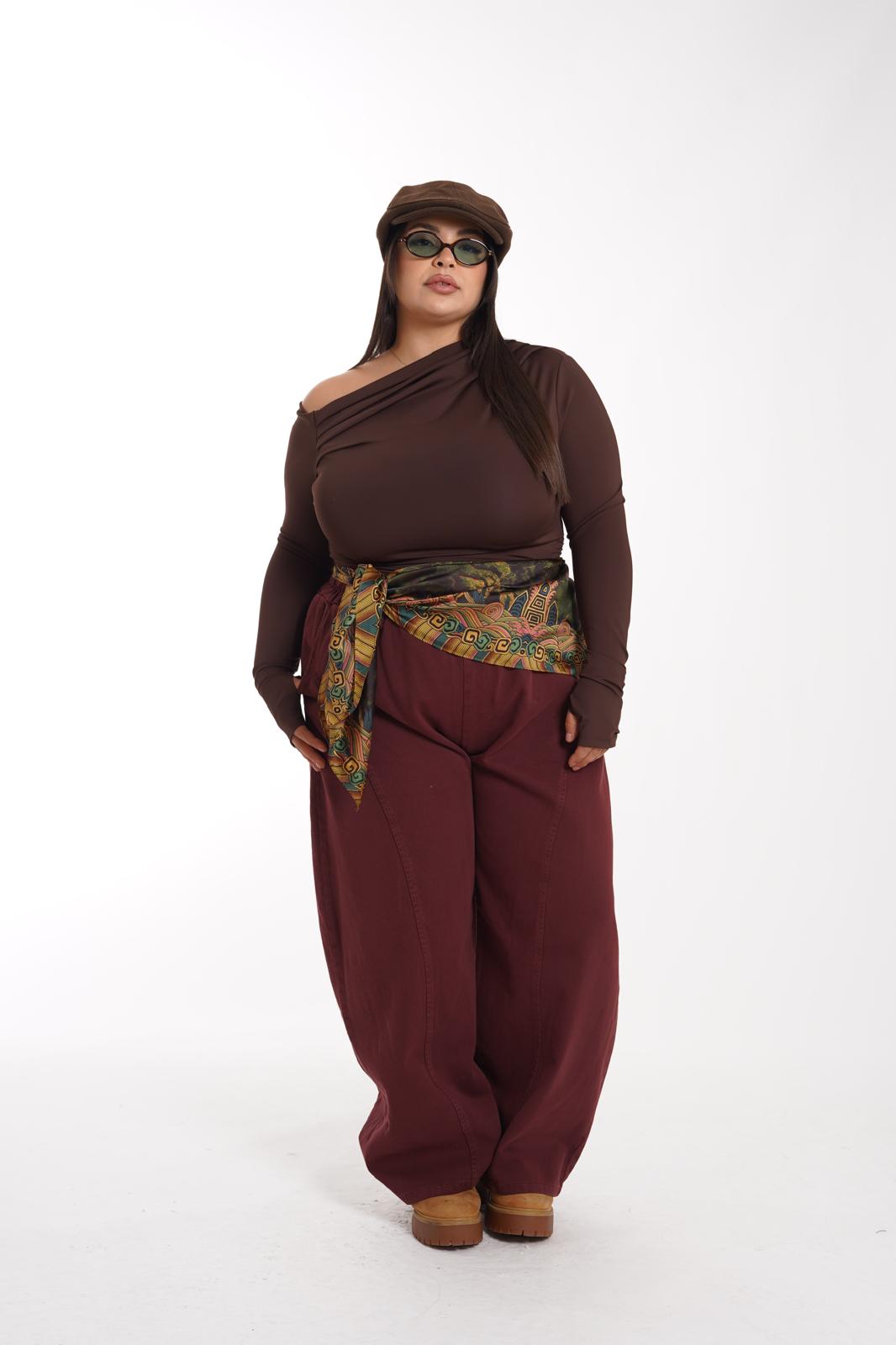 Pantalaccio denim Marghe bordeaux