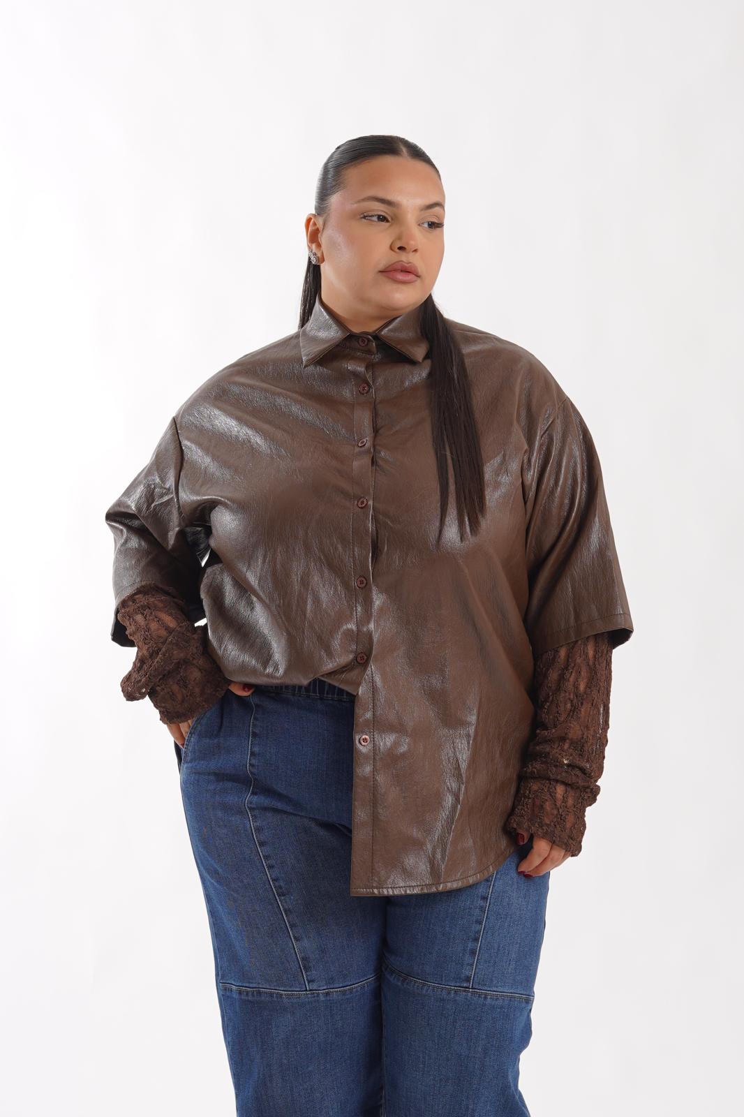 Camicia Ecopelle Chic marrone