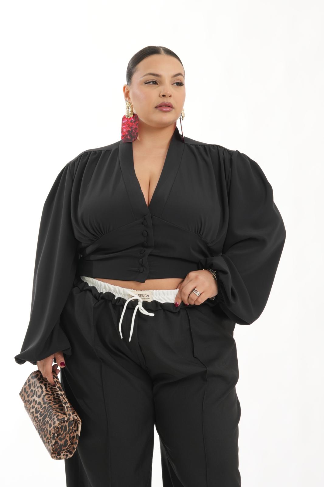 Camicia Crop Antea nero