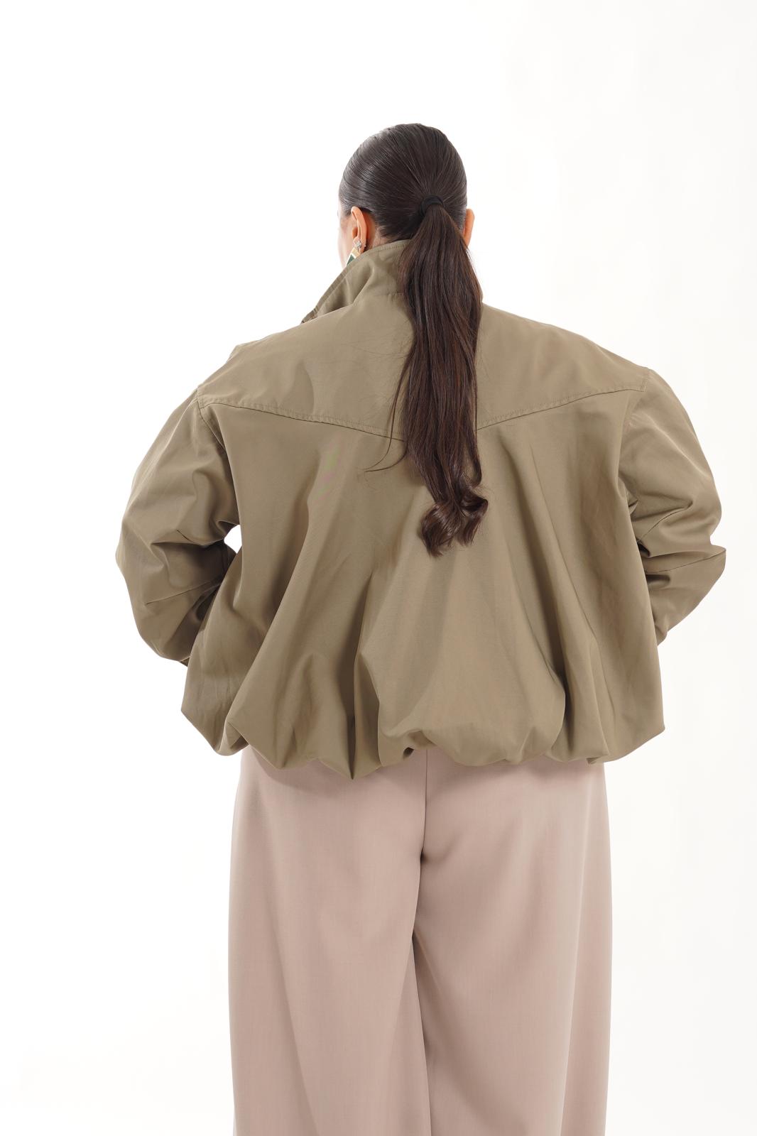 Royal Green Crop Trench Coat