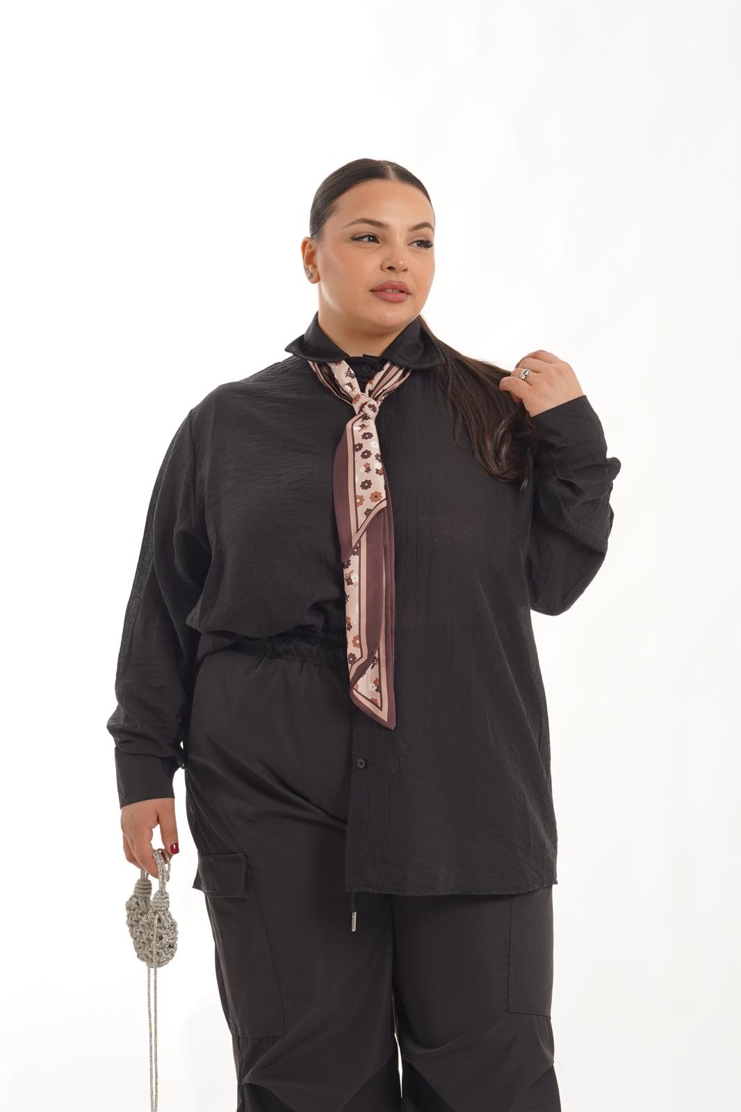 Camicia Flower Foulard nero