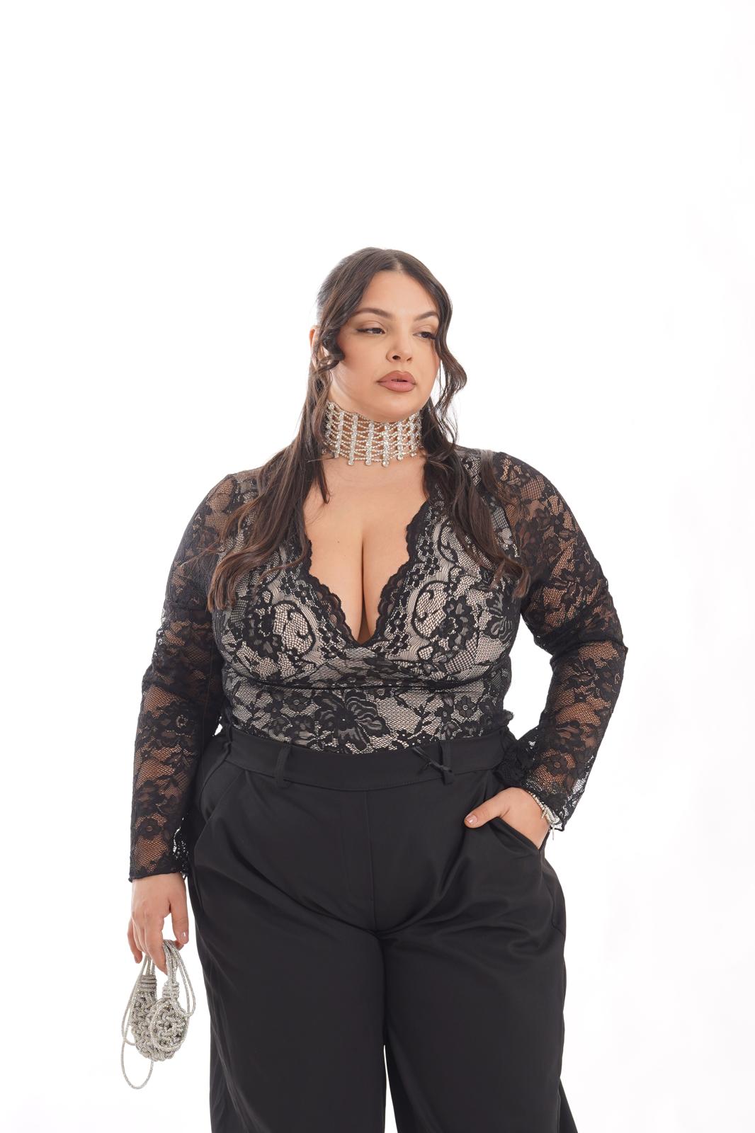 Body Nero Ricamato B010